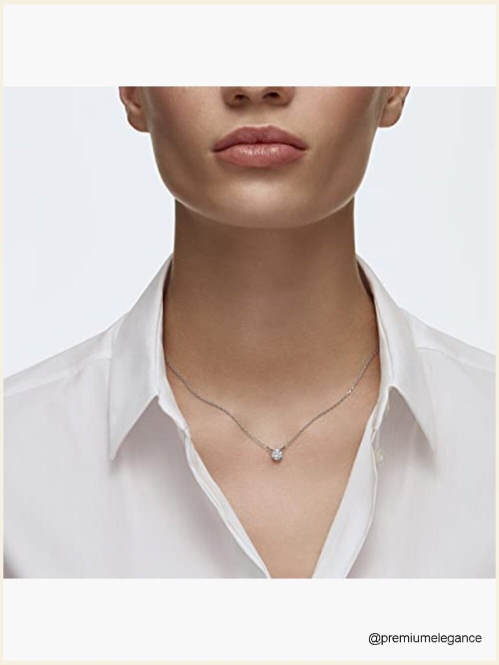 Crystal Pendant Necklace - Rhodium Plated Silver Lobster Clasp - Picture 6 of 7